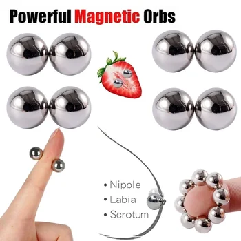 1Pair Ultra Močan Magnet, Nastavek Obkrožiti Nastavek Piercing BDSM Objemke Močno Magnetno Klitoris Ropstva Kroglice za Par Št Piercing