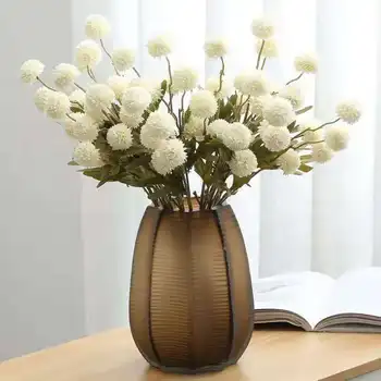 1pcsSimulation 5 Regrat Kroglice Chrysanthemum Svile, Cvet Domače dnevne Sobe Soba Dekoracijo Ročno DIY Cvetlični Aranžma