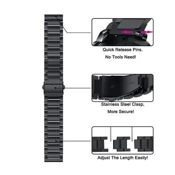 20/22 mm pas za Samsung Galaxy watch 3 42/46mm/Aktivna 2/Prestavi S3 Obmejni pas, zapestnica iz nerjavečega jekla Huawei watch GT 2-2e-pro