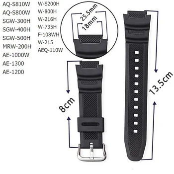 2021 Nov Design 18 MM Silikonski Watchband Za Casio AE-1000w AQ-S810W SGW-400H / SGW-300H Zamenjava