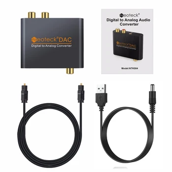 3,5 mm Digitalno Analogni Analogni Pretvornik USB Kabel Toslink Optični, da Analogni L/R RCA Audio Converter Toslink