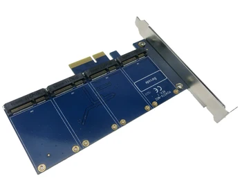 4 Port mSATA Raid Card Pretvornik SSD Adapter PCI-Express X2 Krmilnik 6Gb/s RAID0 1 10