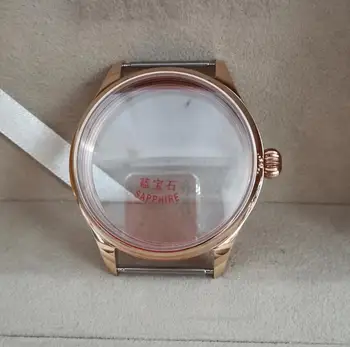 44 316L iz Nerjavečega jekla watch primeru rose zlata Pilot style Bučna oblikovan krono Mineralno steklo ali sapphire Za eta6497 6498 ST36