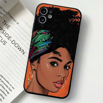 Afro Black Magic Girl Melanin Poppin Primeru telefon Za iPhone Pro 13 12 Pro Max 11 Pro Max 8 6 7 Plus X XS MAX XR TPU Silikon Primeru