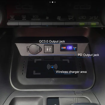Avtomobilska dodatna Oprema za Toyota RAV4 2019 2020 2021 Qi Brezžični Hitro Polnilnik Plošča Nosilec za Telefon, 15W