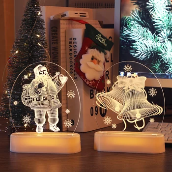 Božični Okraski za Dom LED Santa/Drevo Nočne Luči Postelji Svetloba namizne Svetilke Noč Luči za dnevno Sobo, Spalnice Urad