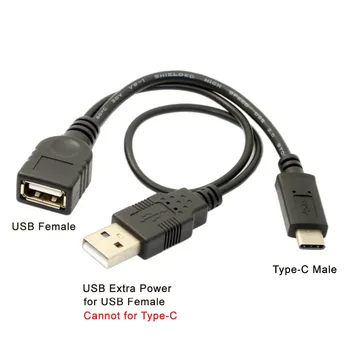 CY USB-C Tip-C USB 3.1 do USB 2.0 Ženski OTG Podatkovni Kabel z Močjo za Mobilni Telefon & Nov Laptop, Pro