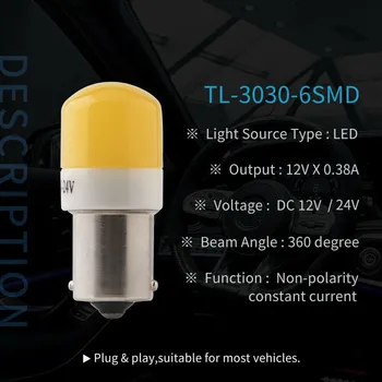 DC12-24V Žarnice Visoko-Svetla LED Svetilka, Lučka Zamenjave Delov Obračalni 1156 Vključite Signal 2PCS