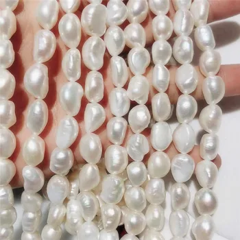 Debelo NOVA 10-12 mm Baročno pravi kultivirani pearl bela ogrlica Brezplačna dostava 20 palčni