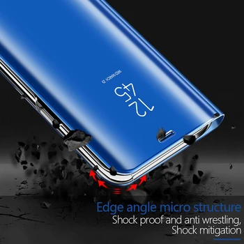 Flip Silikona, Telefon, Prevleke za Samsung Galaxy A40 2019 Primeru Ogledalo, Prevleka Shockproof Oklep SamsungA40 GalaxyA40 Vrečko Vrečka
