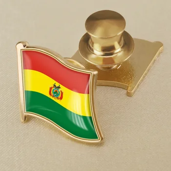 Grb Bolivija Bolivians Zemljevid Zastavo Državni Grb Nacionalni Cvet Broška Značke broške