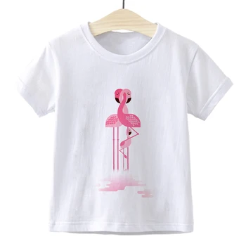 Harajuku Dekle Fantje Oblačila Hipster Pop Telovadnici Poceni Estetske Flamingo Otroci T-shirt Letnik Vsestranski Priložnostne Otroci T shirt