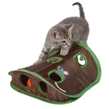 Hišne Mačke Miši Igra Inteligence Igrača Bell Šotor Z 9 Hole Mačke Igranje Predor Zložljive Mouse Hunt Igrače Ohranja Mucek Aktivne Domače Živali