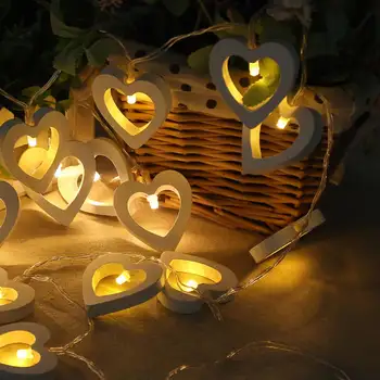 Leseno Srce Niz Luči, Toplo 20 LED Pravljice Luči Valentinovo Viseče Luči Baterija Upravlja Romantično Okraski za Sre