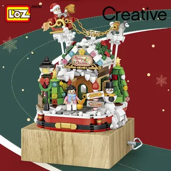 LOŠKI Božič House Music Box gradniki Odraslih Zelo Težko Dekleta Puzzle Montaža Igrače Božična Darila