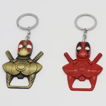 Marvel Deadpool Kovinska Steklenica Odpirač Keychain Avengers Superheroj Obesek Za Ključe Obesek Nekaj Modnih Dodatkov, Avto Ključnih Verige