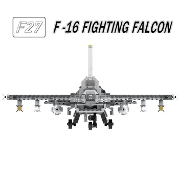 MOC Vojaške Borci Gradnik Serijo F16 Fighting Falcon Svetovne Vojne Air Force Orožje Bojna Letala DIY Model Otrok Igrače