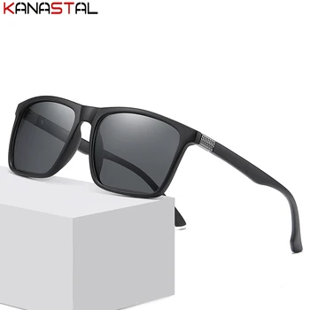 Moški Polarizirana UV400 sončna Očala TR90 Kvadratni Okvir Očal za zaščito pred soncem Vožnje, ki Potujejo na Prostem Športi Sun Očala Moška Moda