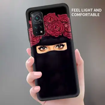 Muslimanski Islamske Dekle Oči Primeru Telefon Za Mi Poco X3 NFC Pro M3 F3 10 10t Lite Mehko Črno TPU Odbijača Fundas Pametni telefon