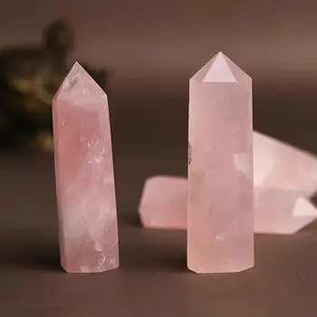 Naravni rose quartz palico točke polirani zdravilni mineralni kristali kamni obelisk feng shui obrti dekoracijo