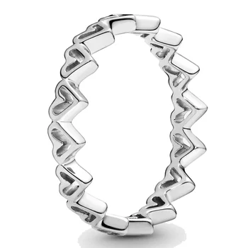 Original 925 Sterling Srebro Neskončno Povezanih Vedno Več Ljubezni Srce Allure Z Crystal Ring Za Ženske, Darila Pandora DIY Nakit