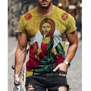 Poletje Nov Slog 3D Tiskanje Moda Priložnostne moška Kratka sleeved majica s kratkimi rokavi