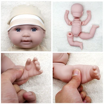 Prerojeni Lutke Otroka 13inch Unpainted Lutke Komplet Igrač Polni Silikona 3D Rjave Oči Organ Za Otroke Malčka Fant Dekle Zajčica