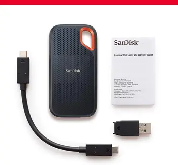 SanDisk Extreme 500 GB - NVMe Prenosni SSD, USB-C, šifriranja strojne opreme, do 1050 MB/s, neprepusten za vodo in prah odporno