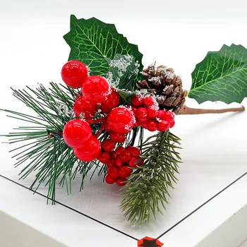 Umetni Borove Veje Christmas Tree Okraski Ponaredek Bor Cone Simulacije Rastlin Obesek 22 cm Praznično Diy Božični Okraski