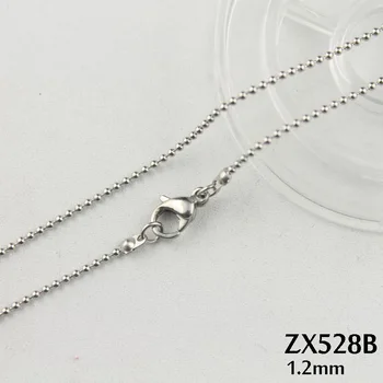 Uporabite jastog zaponko majhne kroglice verige 1,2 mm žogo verige iz nerjavečega jekla ogrlica verige modni nakit 20pcs ZX528