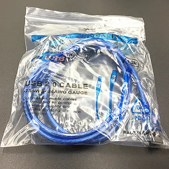 USB Kabel Podaljšek, Moški-Ženska Podatkovni Kabel z Oklopom Magnetni Obroč USB Kabel Vse Bakra, Transparentno Modra