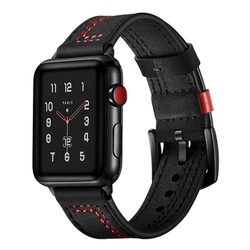 Usnjeni Trak Za Apple Watch band 44 mm/40 mm iwatch 42mm/38 mm Retro zapestnica watchband pasu correa apple watch serie 3 4 5 jv 6